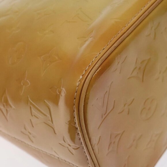 LOUIS VUITTON Monogram Vernis Houston Hand Bag Beige M91004 LV Auth 128707 - Picture 4 of 16